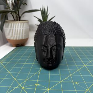 3D-printed sculpted head of the Buddha
