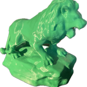 "Emerald Majesty: A 3D-Printed Green Lion"